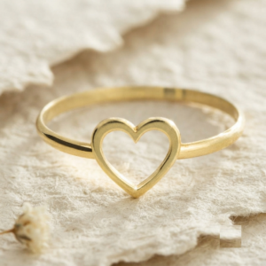 Dainty Heart Ring, 925 Sterling Silver Open Heart Ring, Minimalist Love Band, Cute Dainty Jewelry, Valentine Gift For Her, Stackable Silver