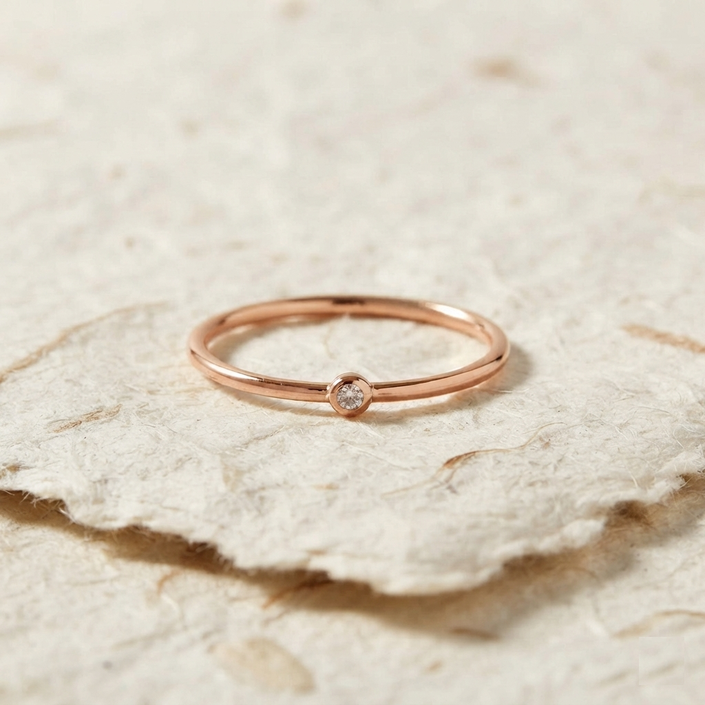 Minimalist 925 Sterling Silver Solitaire Ring | Dainty Bezel Set CZ Stacking Ring | Everyday Minimalist Jewelry | Delicate Thin Band Ring - Image 2