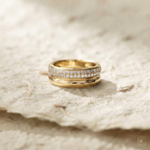 925 Sterling Silver Double Band Ring, Pave CZ Stacking Ring, Minimalist Statement Ring, Dainty Band, Everyday Jewelry, Gift For Women